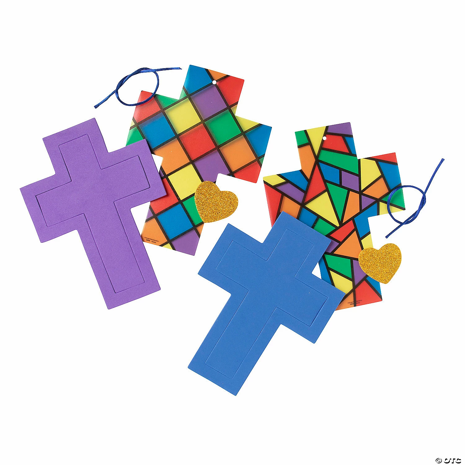 Cheapest π Religious Stained Glass Cross Ornament Craft Kit - Makes 12 π₯ - Image 2