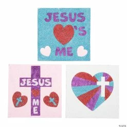 Promo 👏 Religious Valentine Glitter Art Pictures - Makes 12 🥰